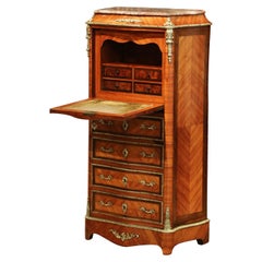 19th Century French Napoleon III Marquetry and Bronze Lady's Secretary Chest