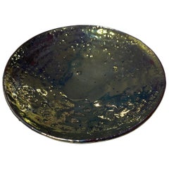 Beatrice Wood Signed Volcanic Iridescent Gold Luster Studio Pottery Bowl Plate
