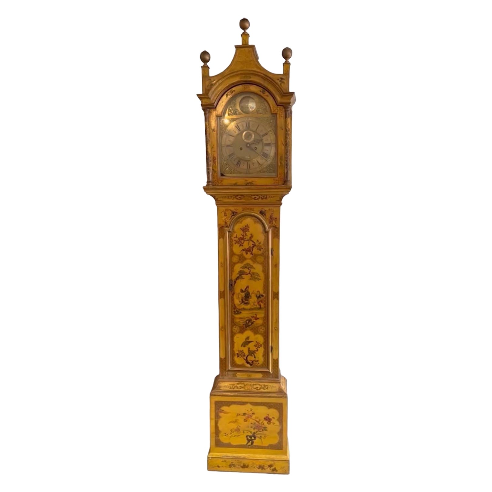 George II Japan Painted Tall Case Clock