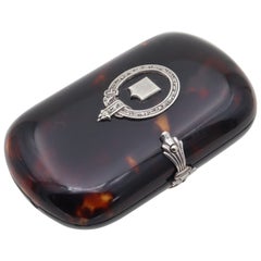 French ladies coin purse fashioned in tortoiseshell and silver