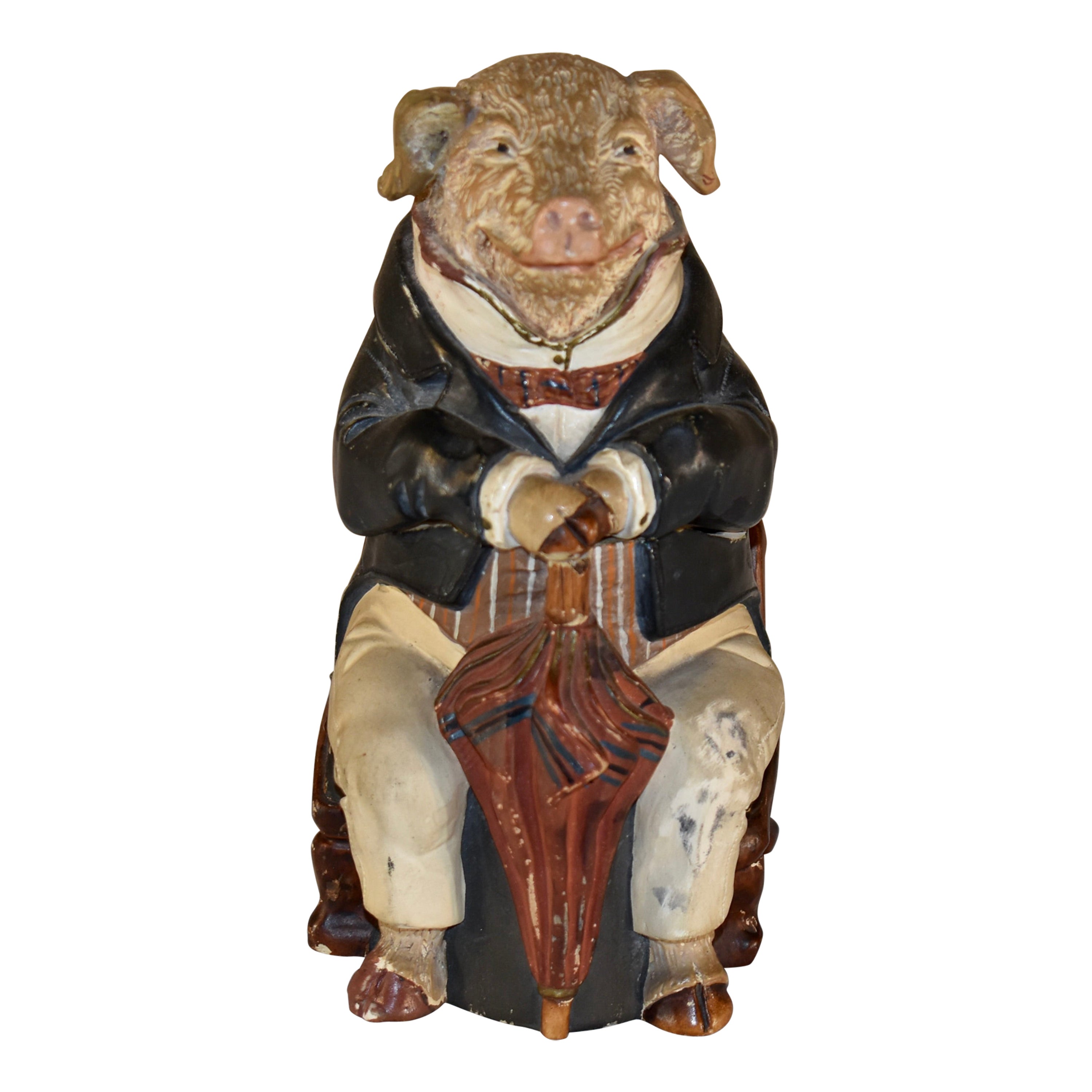 Pot à tabac Gentleman Pig du 19ème siècle en vente