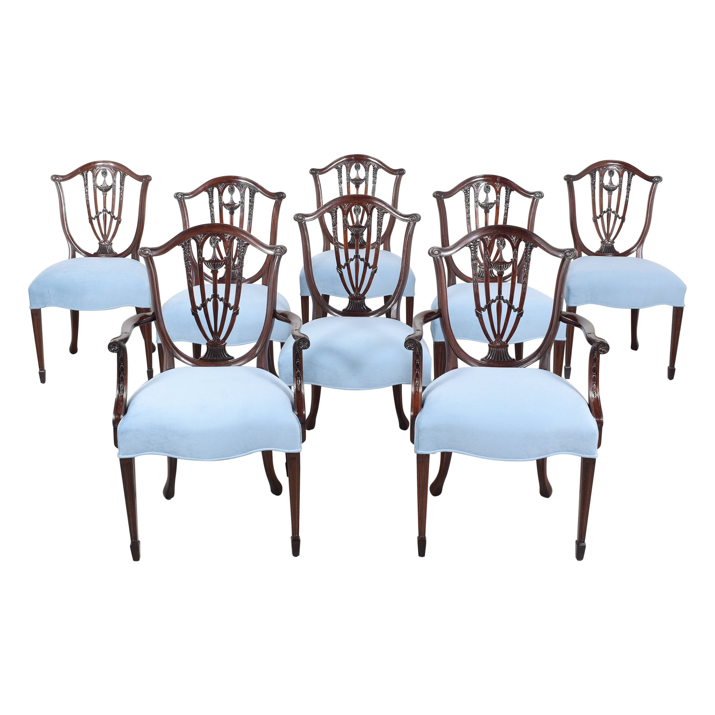Set of Eight Black Josef Hoffman Dining Chairs at 1stDibs