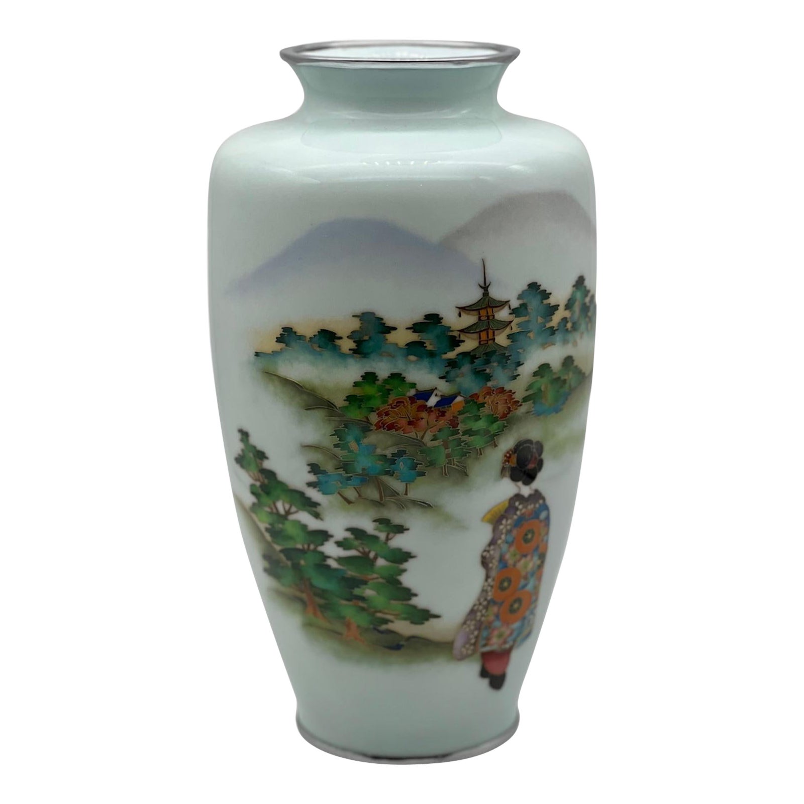 A Large Japanese Cloisonne Enamel vase attributed to Ando Jubei