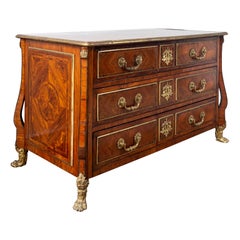 19th Century Louis XIV Style Marquetry and Gilt Bronze Mazarin Commode