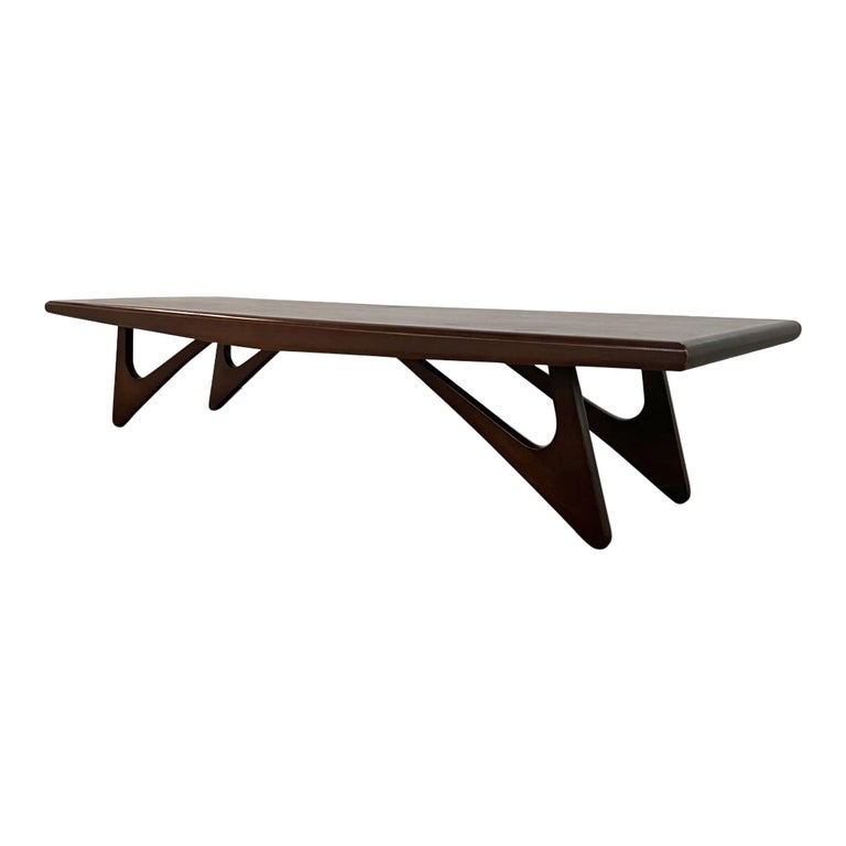 Vintage Walnut Biomorphic Coffee Table by Kroehler For Sale at 1stDibs