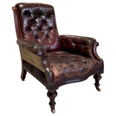 Antique Very Beautifully Armchair in Original Goat Skin - Hamptons of Pall Mall