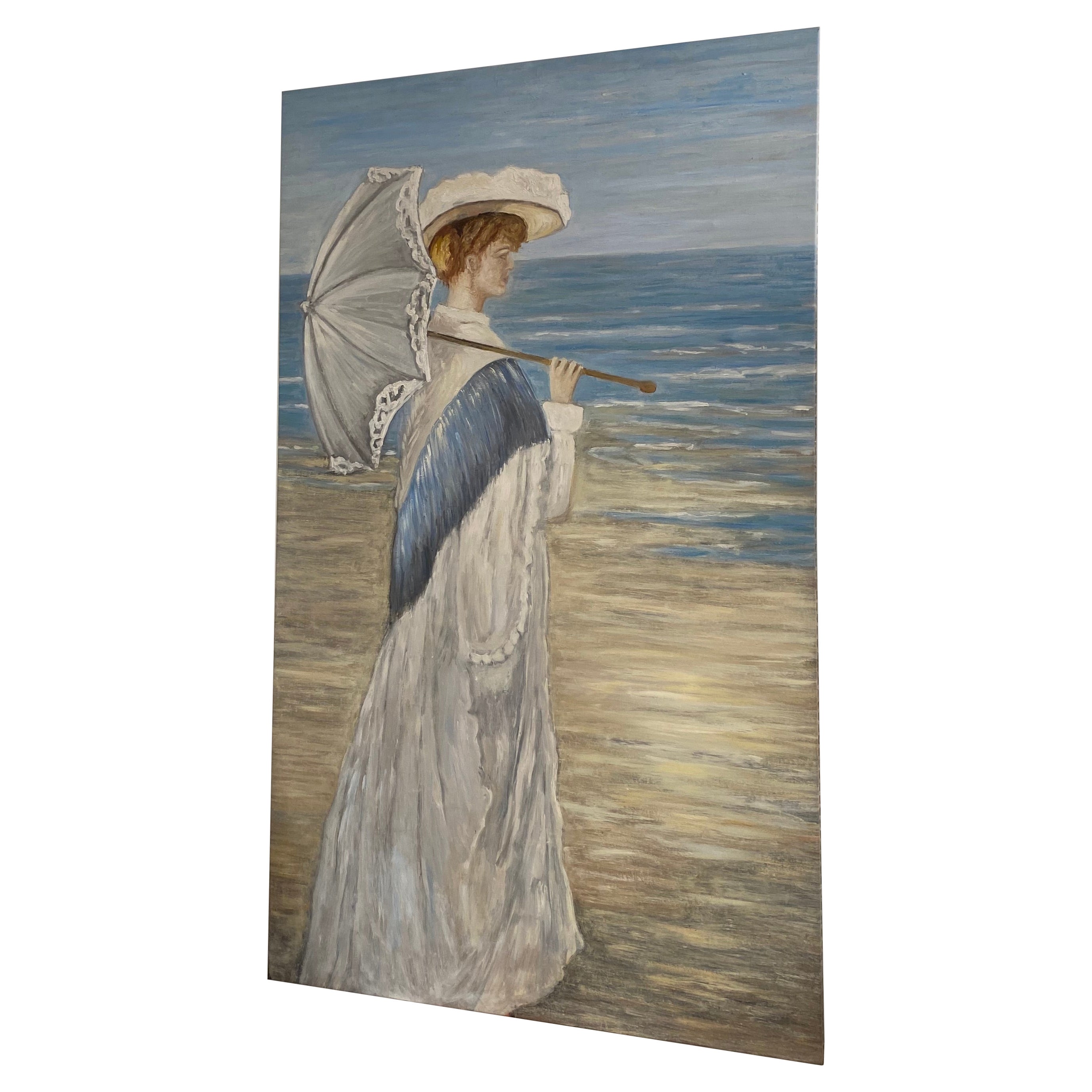 Huile sur toile dans le style de Krøyer Circa 1950 en vente