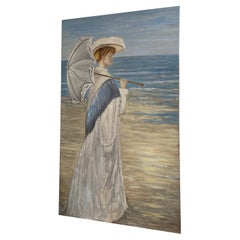 Oil on Canvas in the Style of Krøyer, Circa 1950