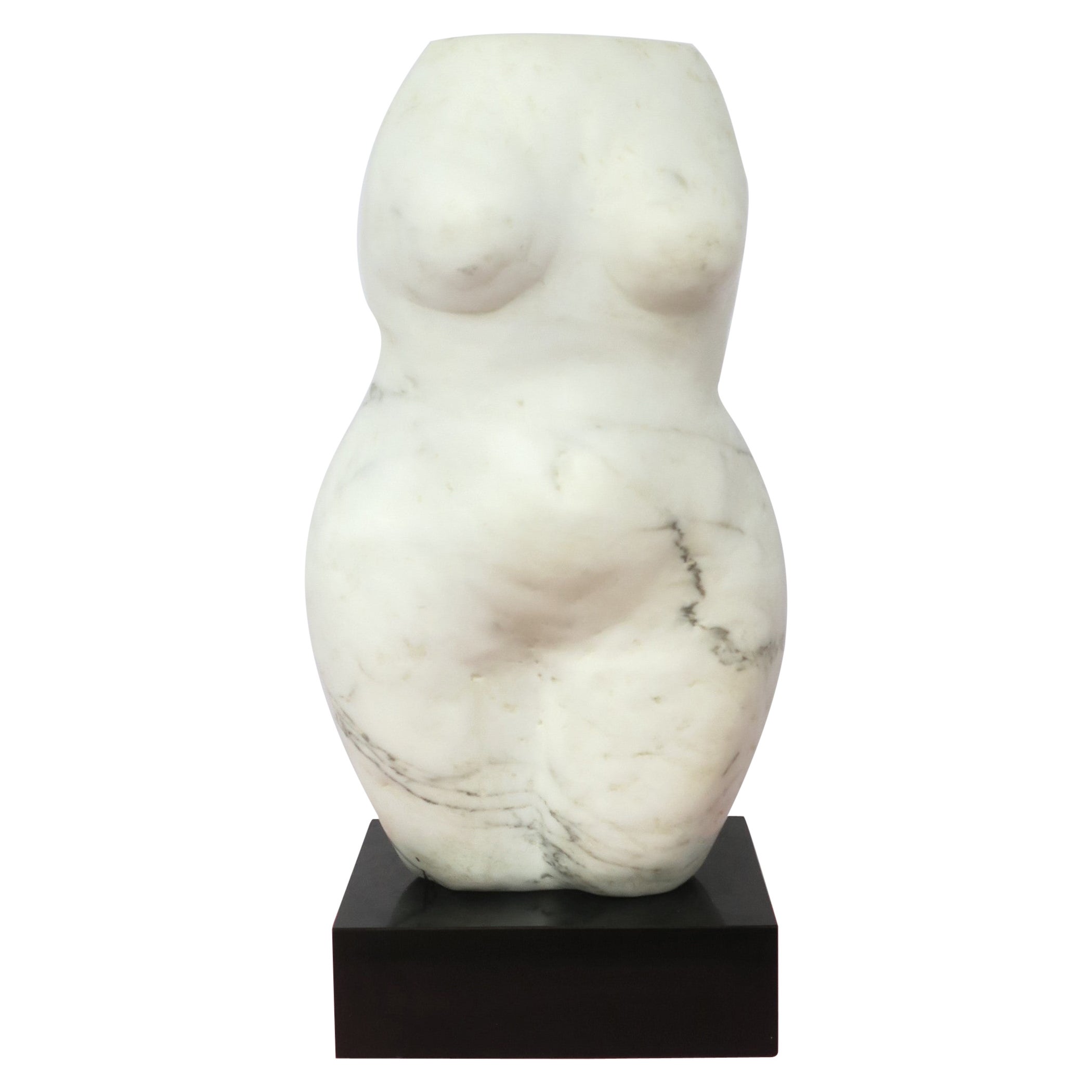 Nude Female Torso White Marble Sculpture, 1970s