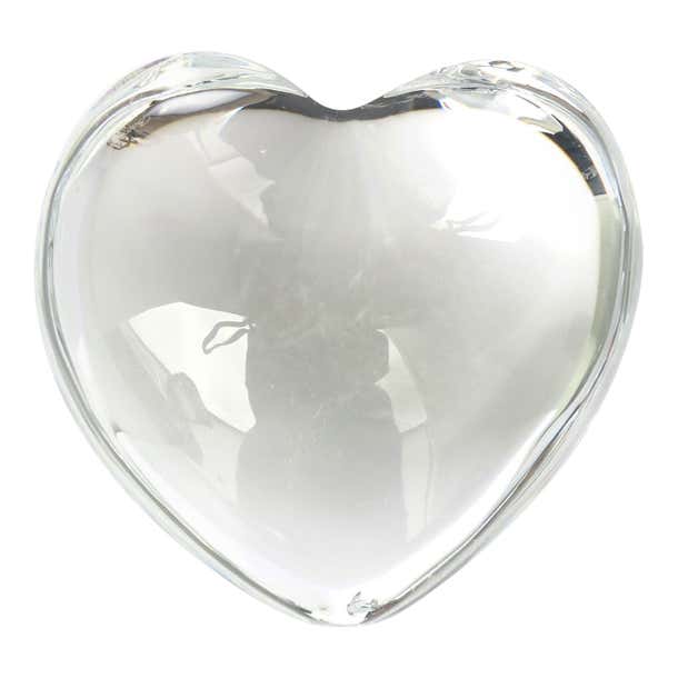 Baccarat French Crystal Heart Paperweight or Decorative Object For Sale ...