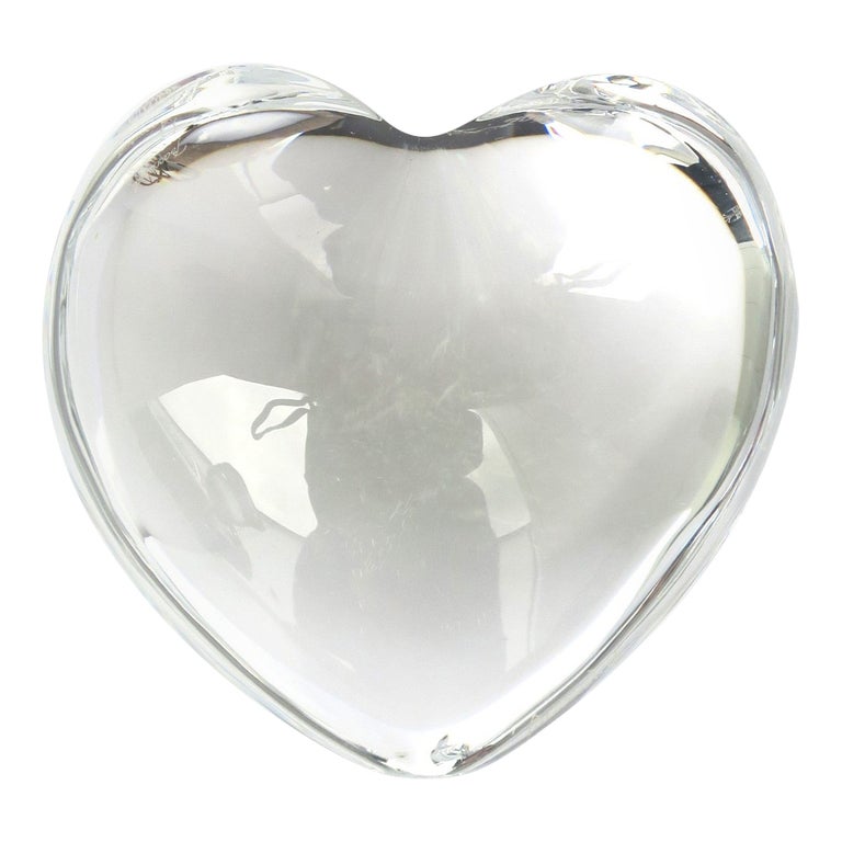 Objet décoratif en cristal sous forme de coeur (récipient multi-usages avec  son couvercle)
