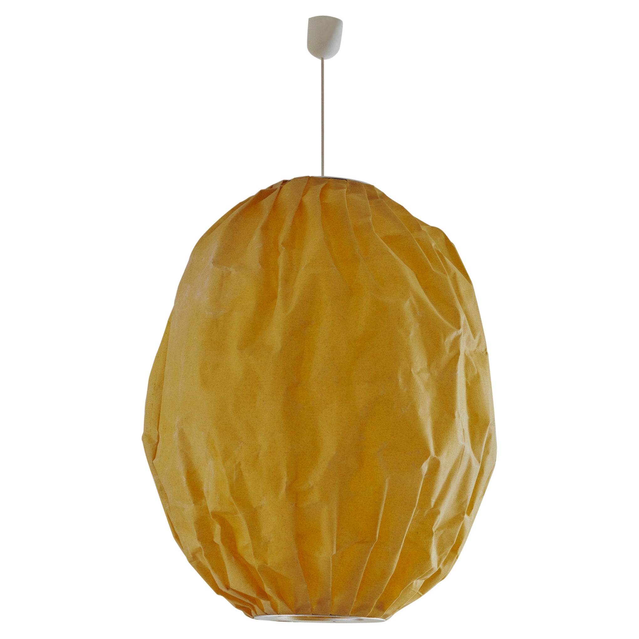 Oval Yellow Pendant Lamp Ceiling Lamp Chandelier Organic Beeswaxed  For Sale