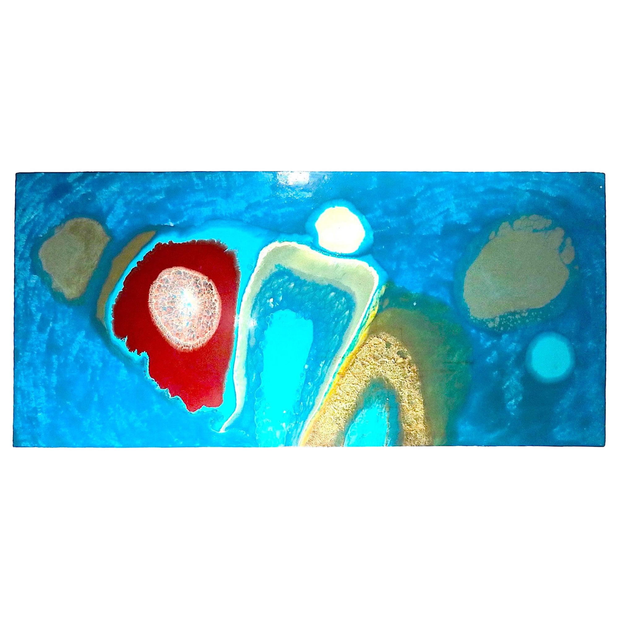Large Abstract Resin Painting by Noted Artist Anita Weschler 