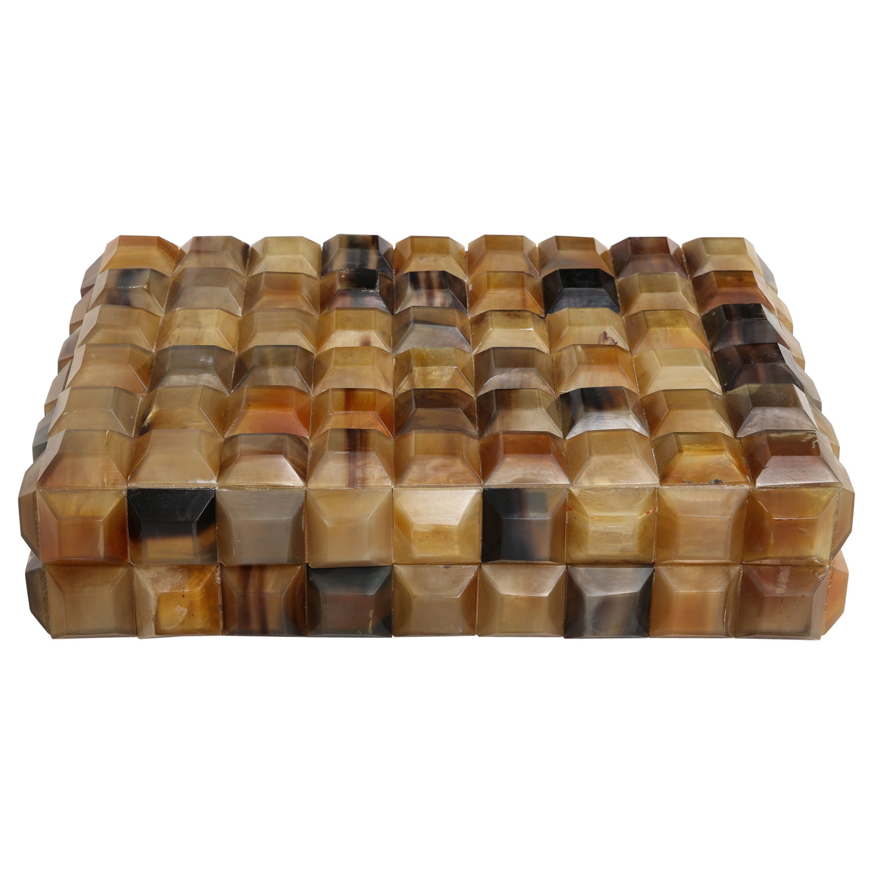 Faceted Horn Tile Box For Sale