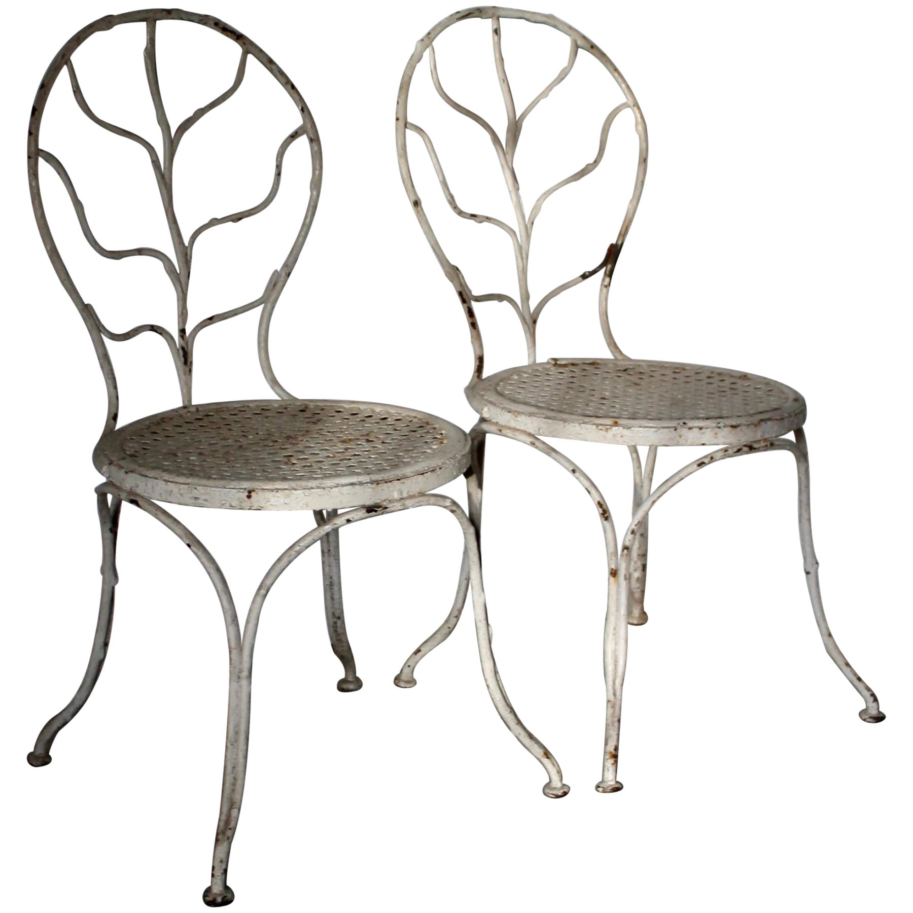 Durenne Foundries Garden Chairs in the style of Jean-Michel Frank For Sale