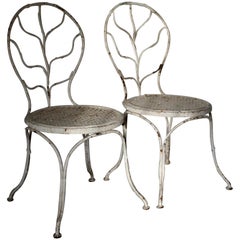 Vintage Durenne Foundries Garden Chairs in the style of Jean-Michel Frank