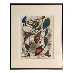 Joan Miro Color Lithograph, Signed by Artist