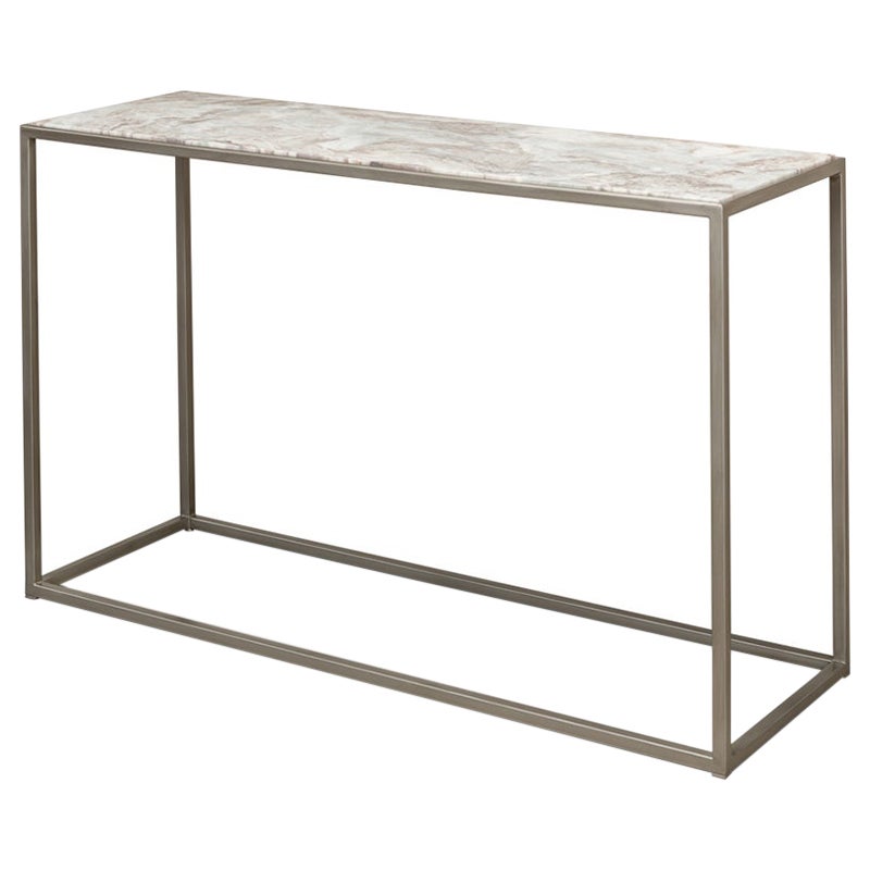 Table console moderne et minimaliste à plateau en marbre