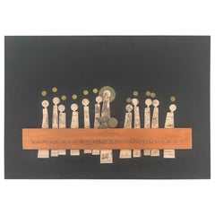Vintage Large Modernist "Last Supper" Wall Sculpture by Talleres Monastico
