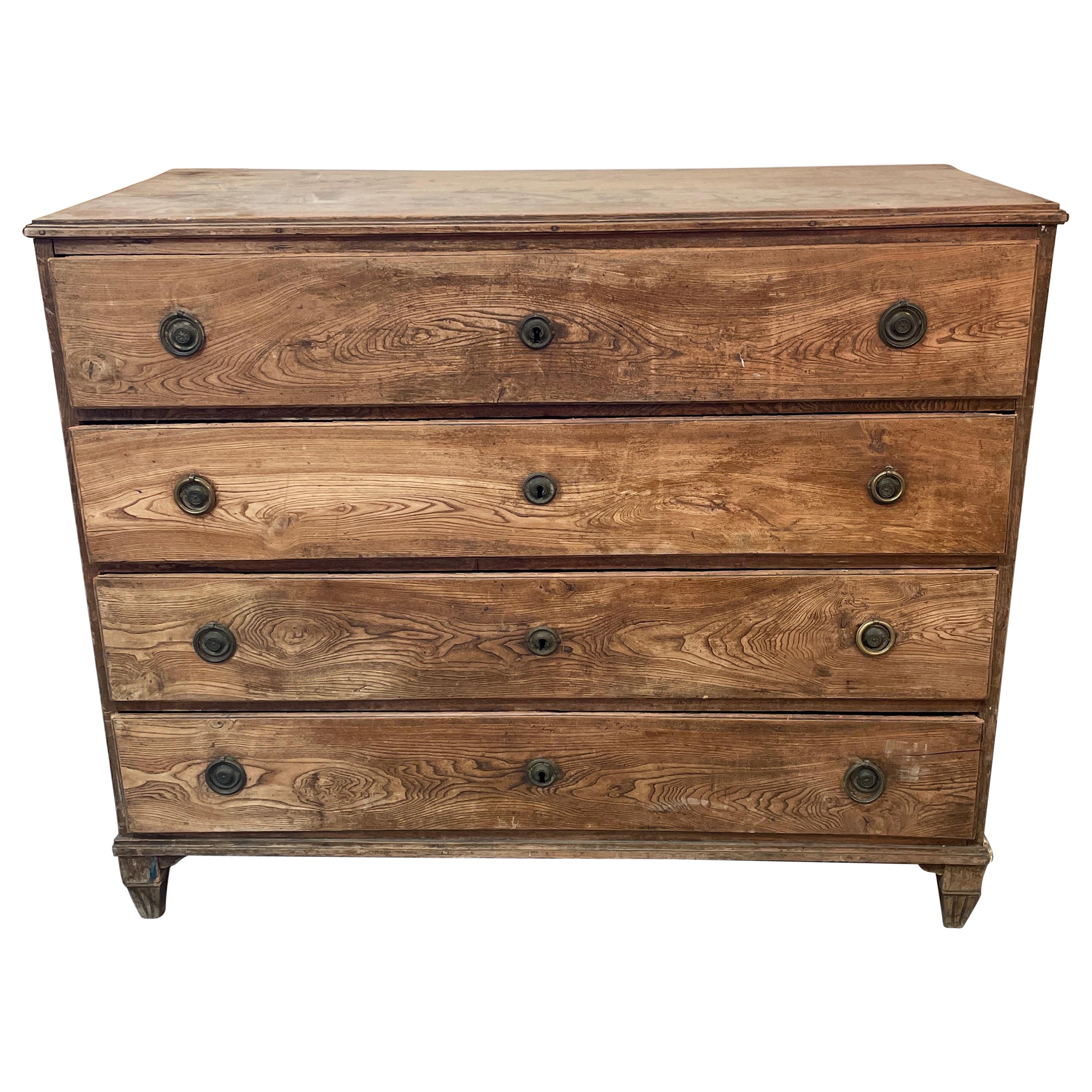 19th Century, Gustavian Style Pine Chest of Drawers from Sweden