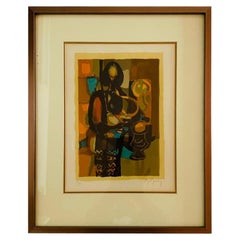 Woman with Vase by Marcel Mouly 'France, 1918-2008' Signed Serigraph 19/200