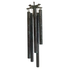 Vintage Patinated Bronze Wind Chimes in the Style of Walter Lamb