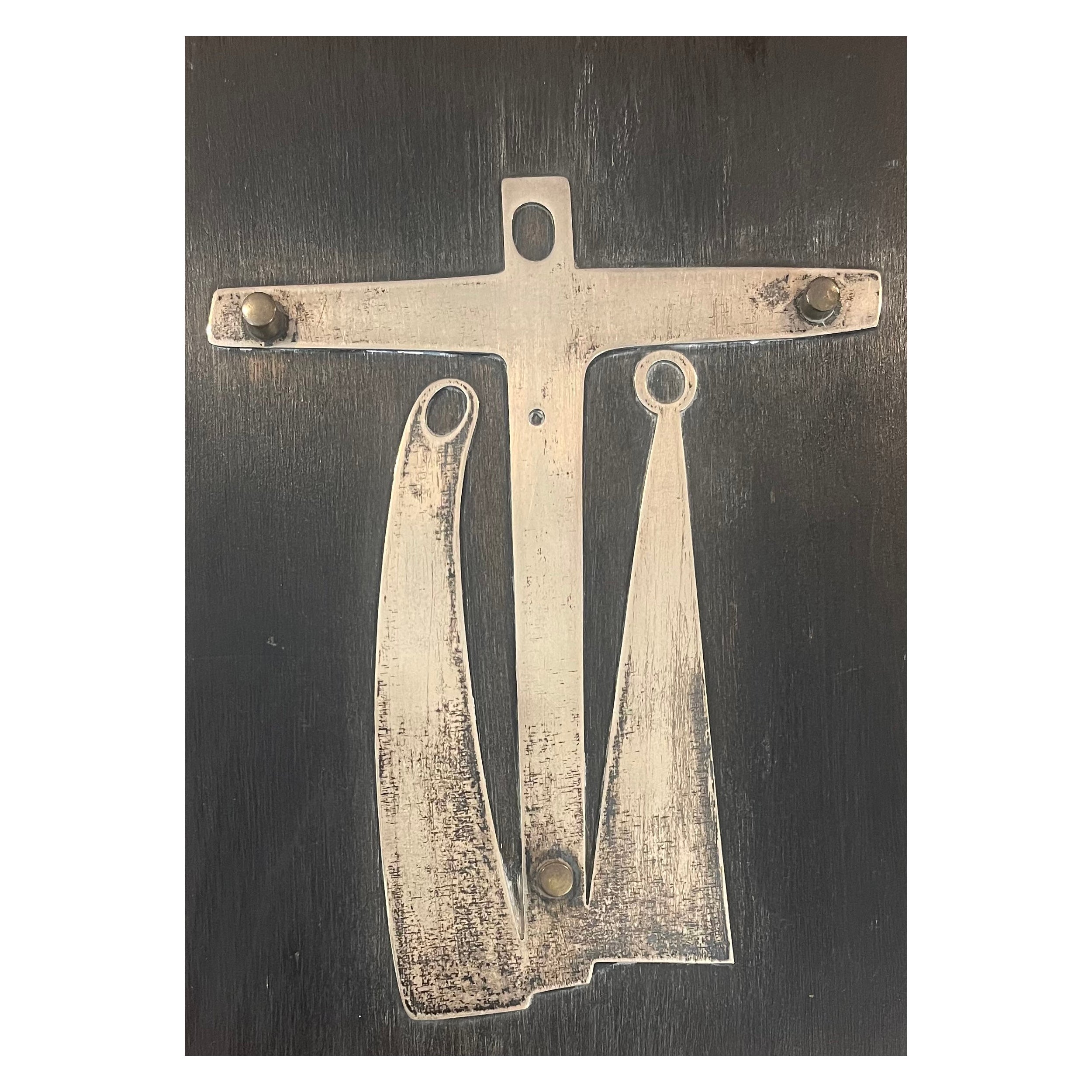 Modernist "Crucifixion” Wall Plaque by Talleres Monastico, Benedictine Monks For Sale