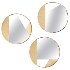 Set of 3 Small Brass Edition Mirror by Edizione Limitata