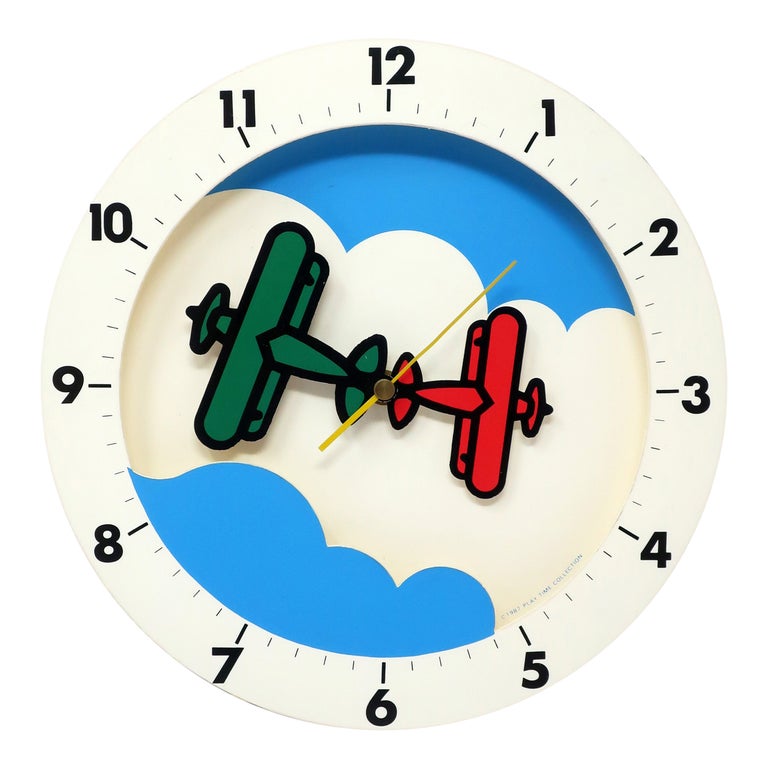 Postmodern Aeroplane Clock by Play Time For Sale at 1stDibs