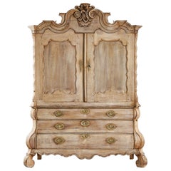 1800s, Dutch Baroque Oak Cabinet