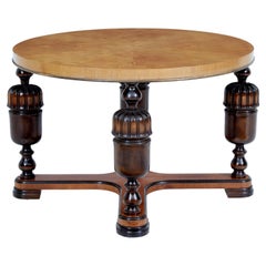 Art Deco Birch and Elm Circular Coffee Table