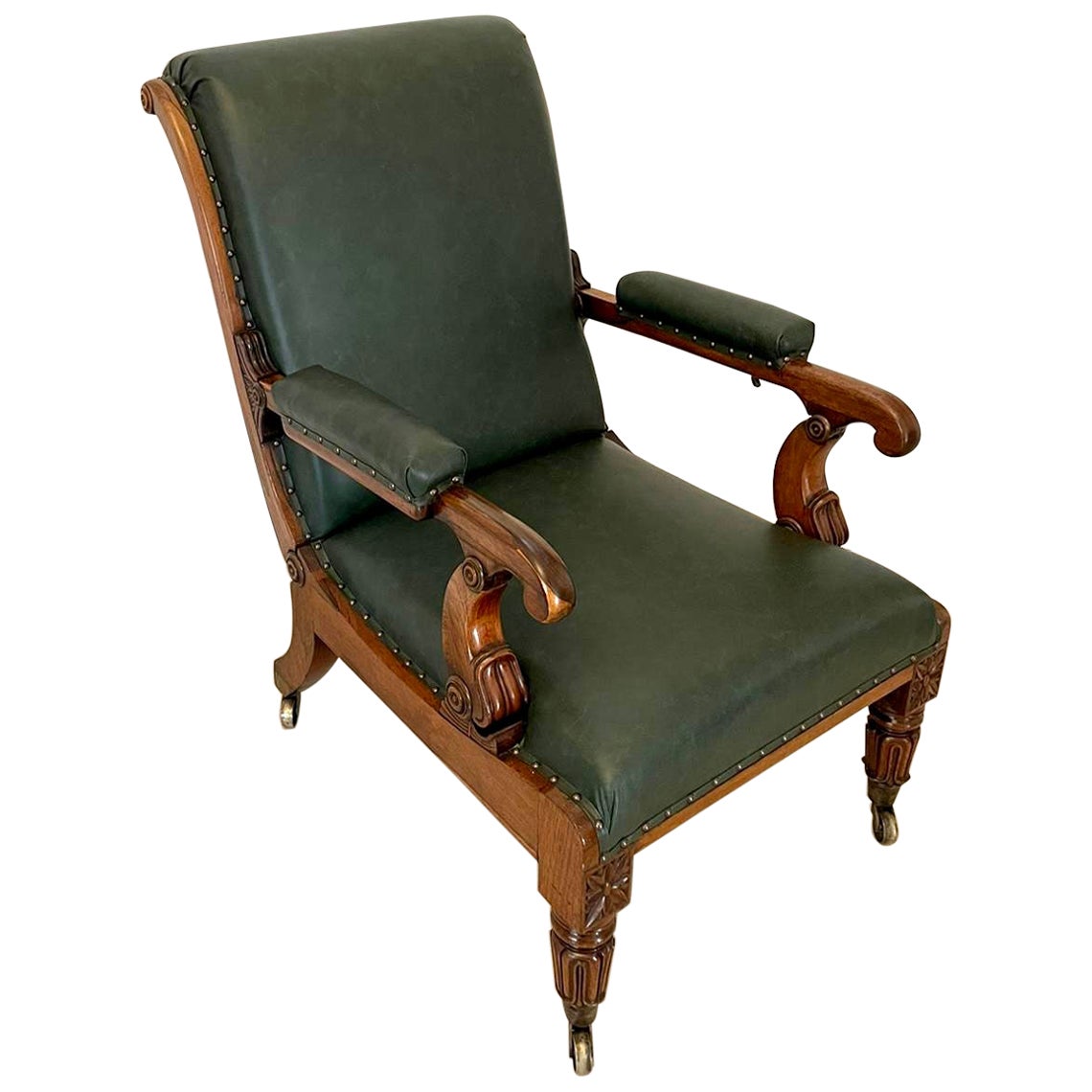 Outstanding Quality Antique Regency Quality Rosewood Reclining Armchair For Sale