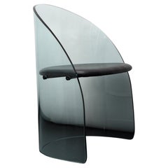 Curved Glass Chair, Italy 1980s