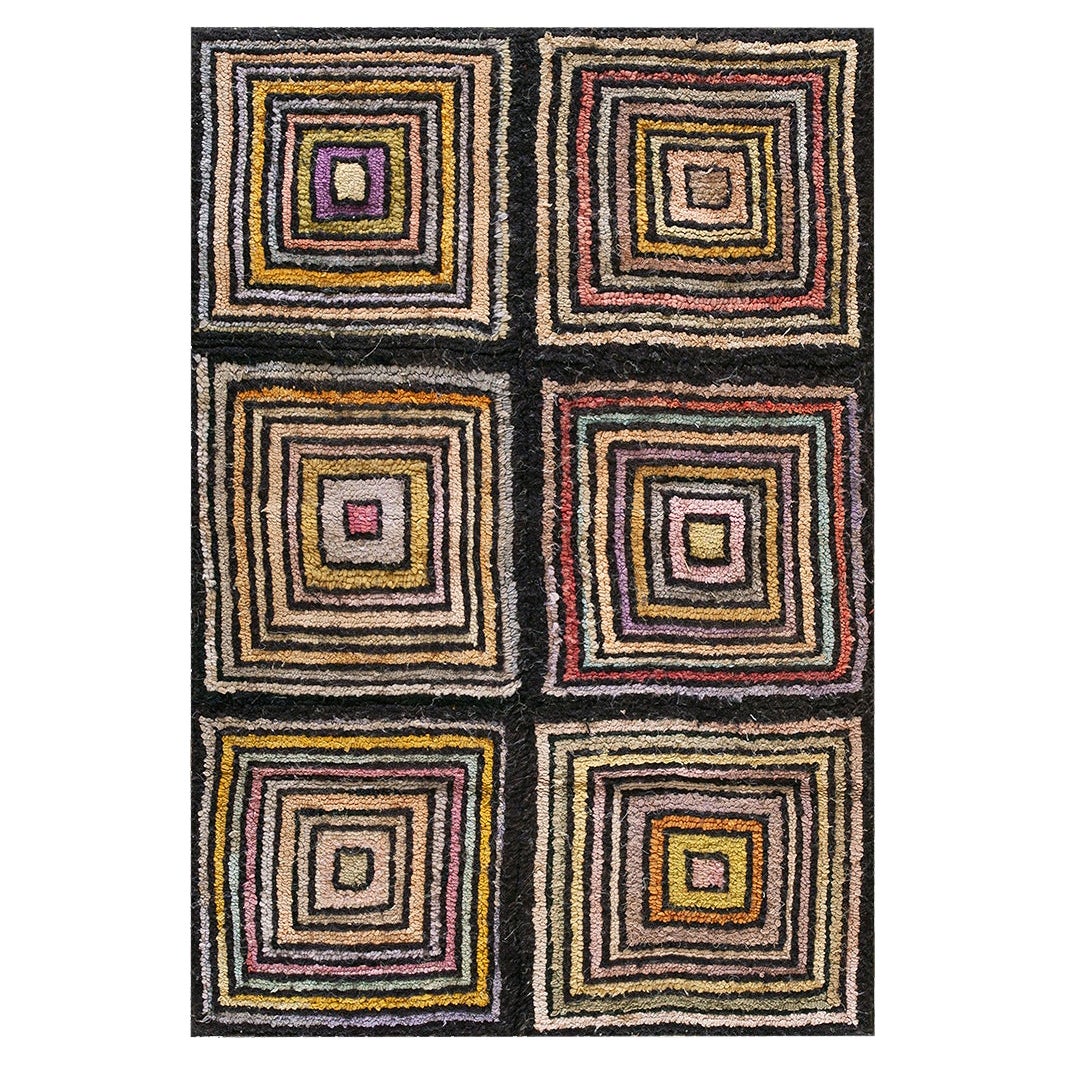 Mid 20th Century American Hooked Rug ( 1'9" x 2'8" - 54 x 82 ) For Sale