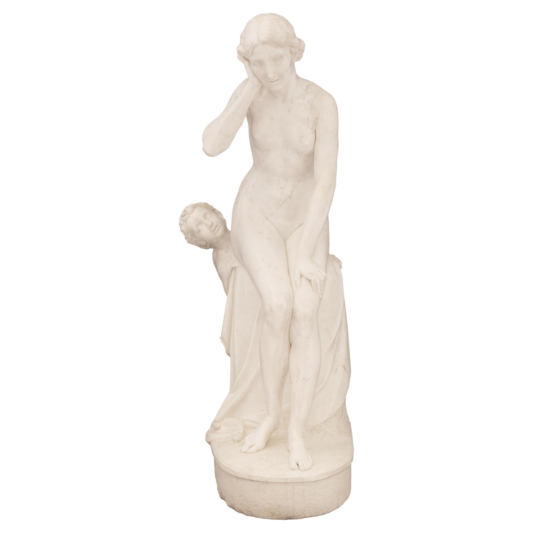 French 19th Century Neo-Classical St. Marble Statue