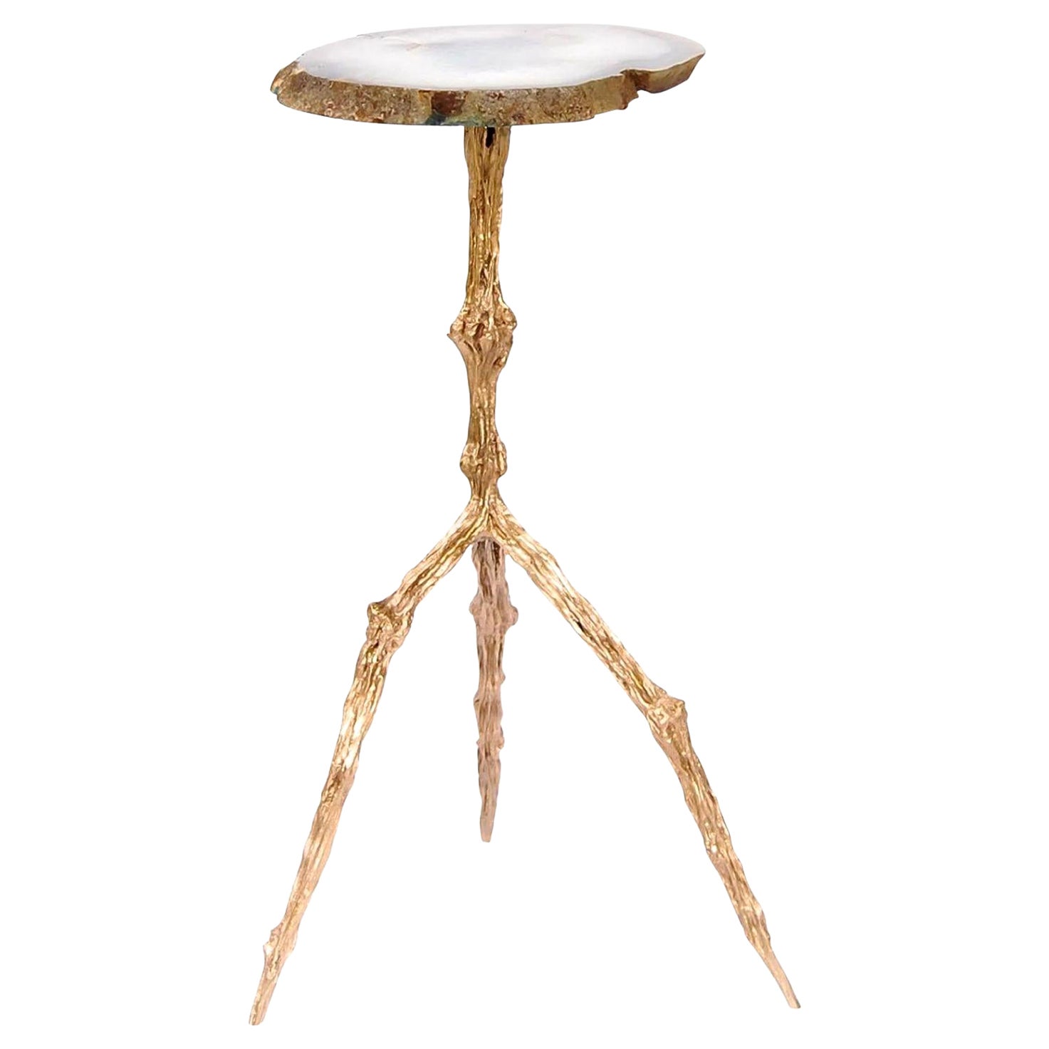 Hilda Side Table with Agate Top by Fakasaka Design For Sale