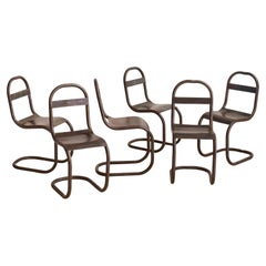 Studio Made Industrial Cantilever Dining Chairs, Set of 6