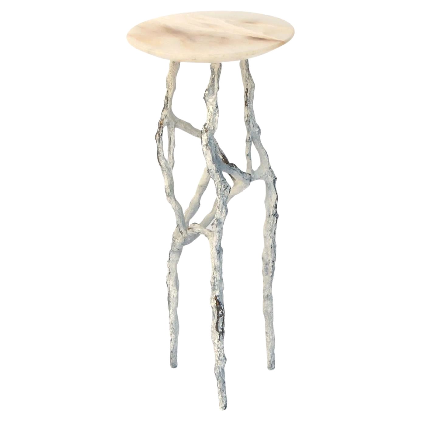 Alexia 3 Drink Table with Onyx Marble Top by Fakasaka Design For Sale