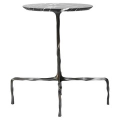 Presley Drink Table with Nero Marquina Marble Top by Fakasaka Design