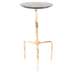 Aretha Drink Table with Nero Marquina Marble Top by Fakasaka Design