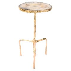 Aretha Drink Table with Agate Top by Fakasaka Design