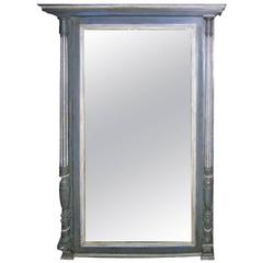 French 19th Century Carved Columned Mantel Mirror 8