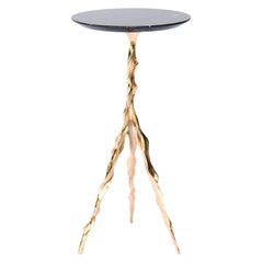 Etta Drink Table with Nero Marquina Marble Top by Fakasaka Design