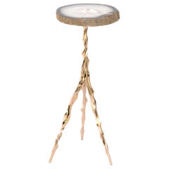 Etta Drink Table with Agate Top by Fakasaka Design