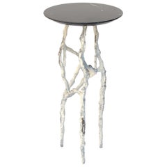 Alexia 3 Drink Table with Nero Marquina Marble Top by Fakasaka Design