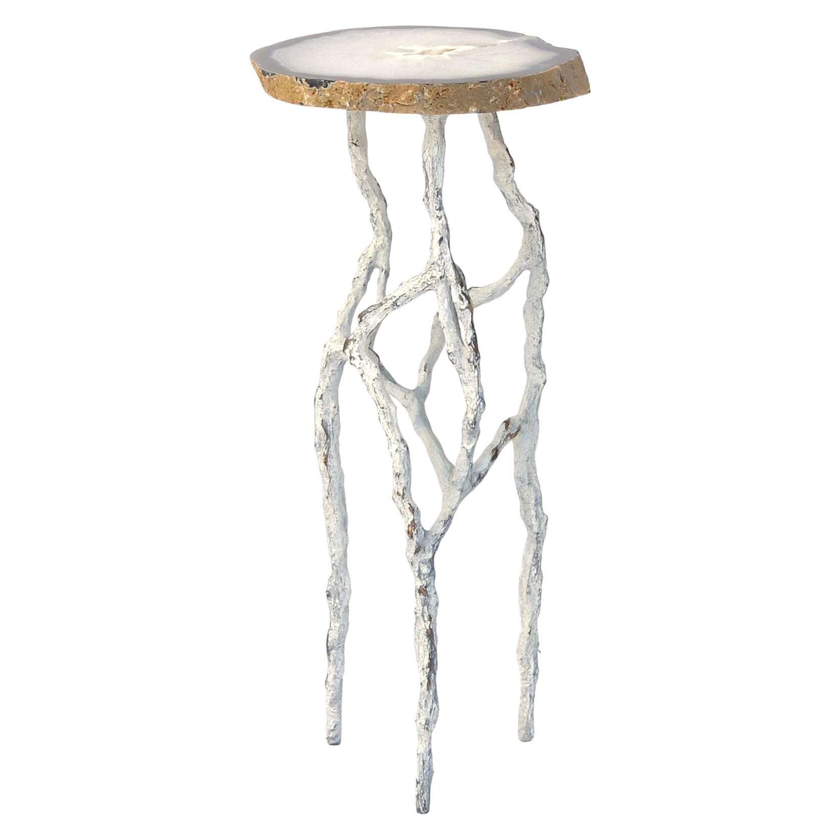 Alexia 3 Drink Table with Agate Top by Fakasaka Design For Sale
