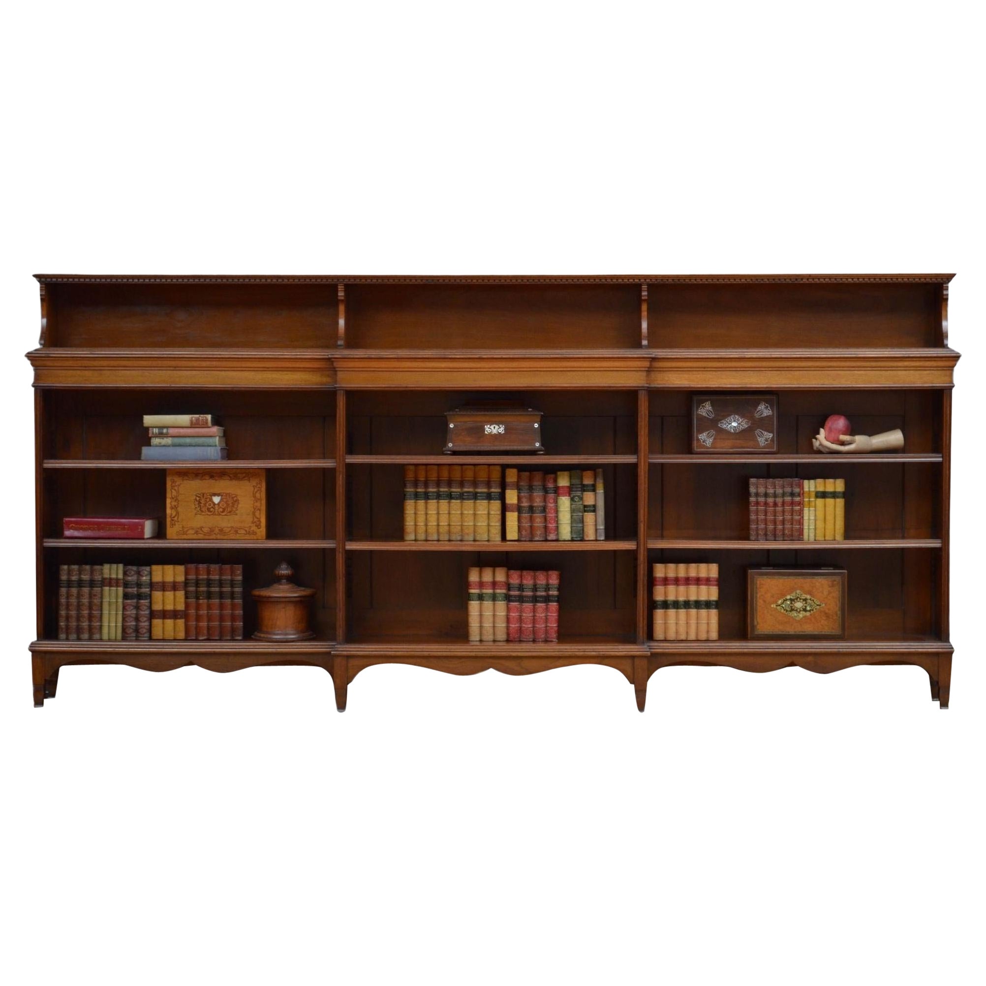 Long Bookcase in Reclaimed Antique Pine at 1stDibs