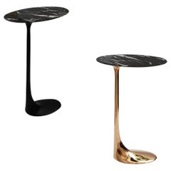 Pair of Marble and Polished Bronze Tables by Fakasaka Design