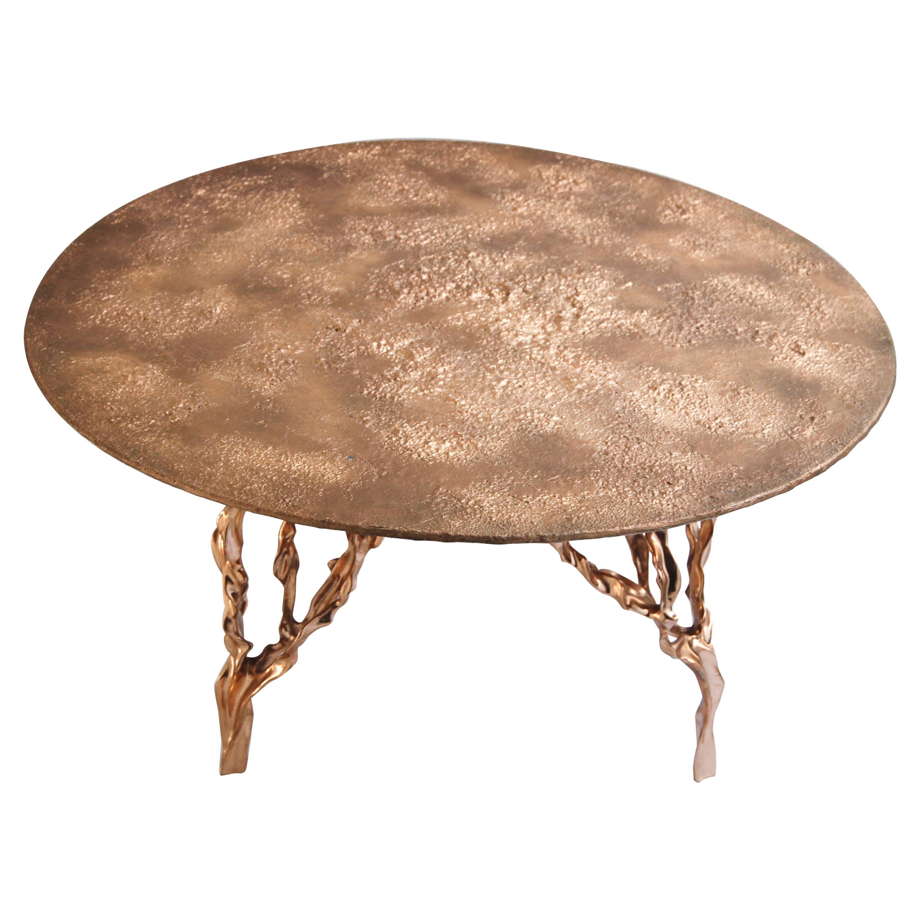 Tisch aus polierter Bronze von FAKASAKA Design im Angebot
