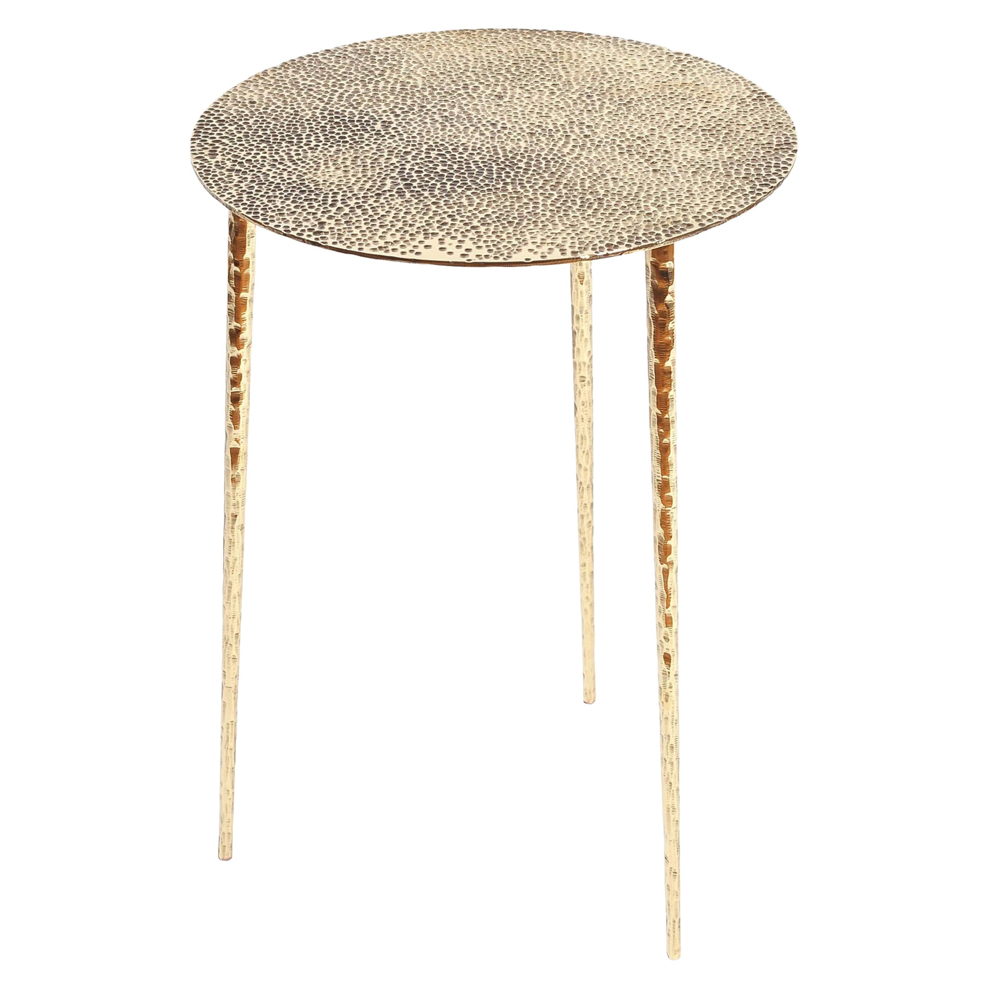 Polished Brass Side Table Signed by Lukasz Friedrich For Sale
